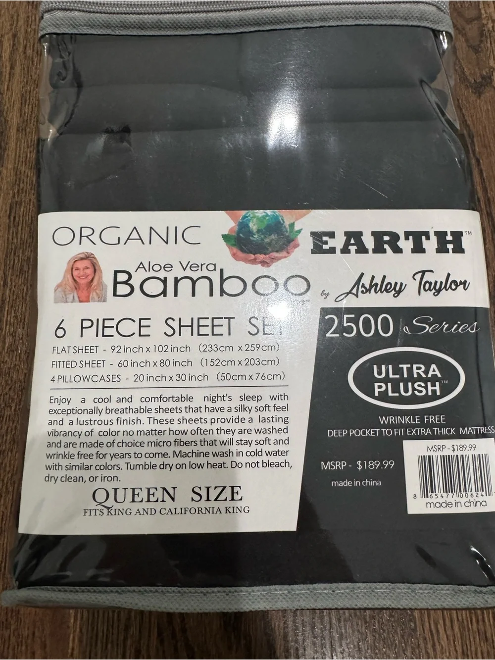 Ashley Taylor Bamboo Essence Ultra Plush 6-Piece Sheet Set - Black
